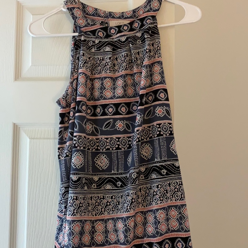 Patterned, Halter Neck Tank Top